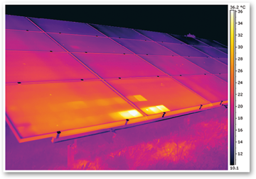 Wärmebild einer Solaranlage
