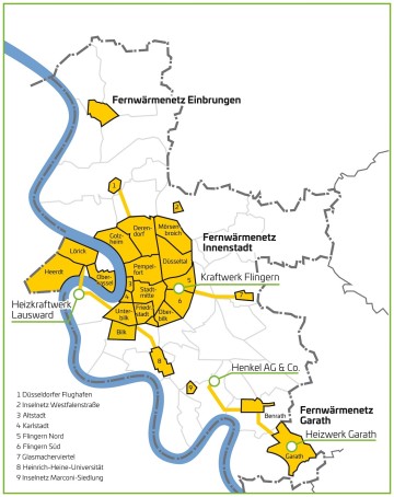 Verfügbarkeit von Fernwärme in Düsseldorf
