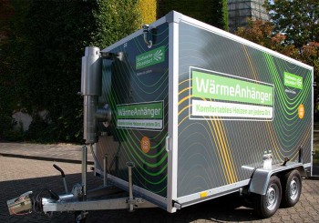 WärmeAnhänger, eine mobile Heizzentrale der Stadtwerke Düsseldorf