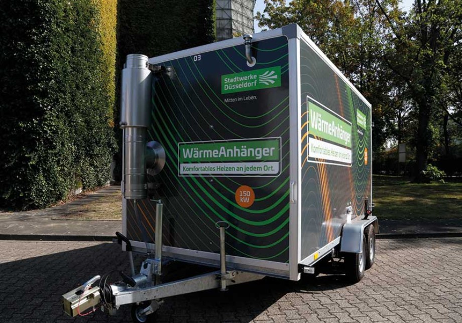 Mobile Heizzentrale: DEr WärmeAnhänger der Stadtwerke Düsseldorf