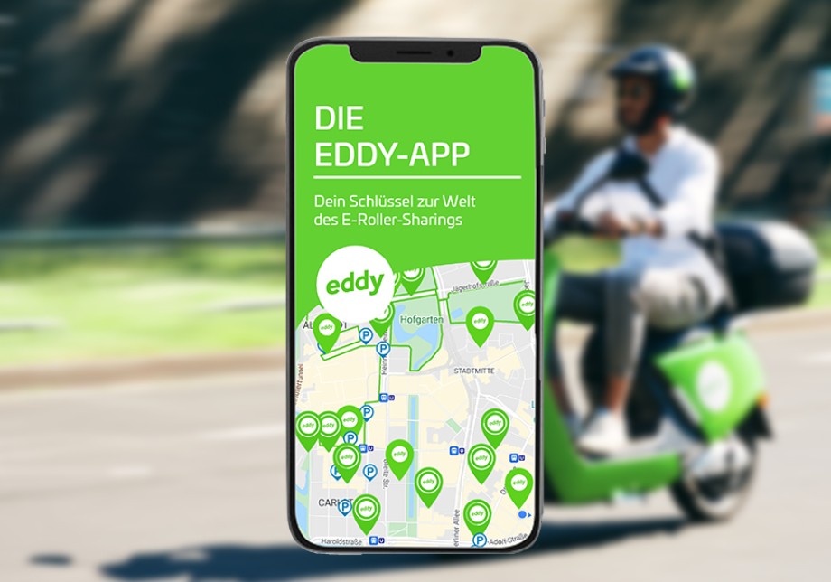 Mit der eddy-App geht das E-Roller Sharing so einfach