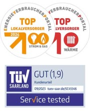 Top-Lokalversorger 2024 und TÜV Saarland Service Tested 2023