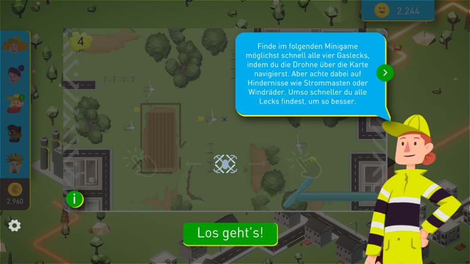 In der Smart Grid Heros App die Gaslecks finden. 