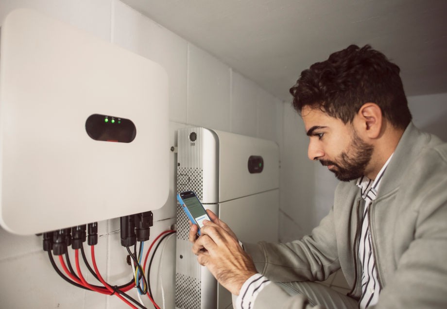 Batterie und Converter für eine Solaranlage im Haus